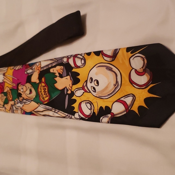 Flintstones bowling Neck Tie - Picture 3 of 4